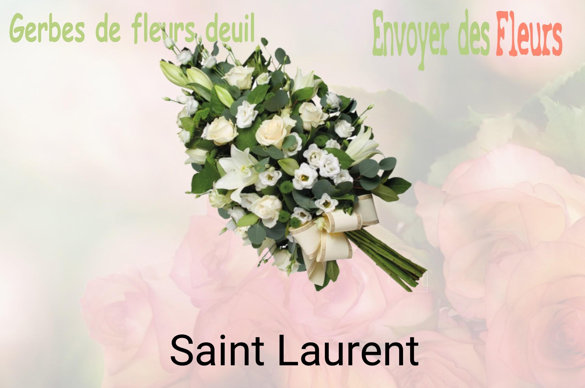 Gerbe de fleurs de deuil livrée à Saint-Laurent